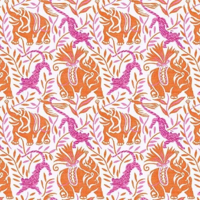 Raoul Dufy La Jungle Outdoor Fabric in Rosa